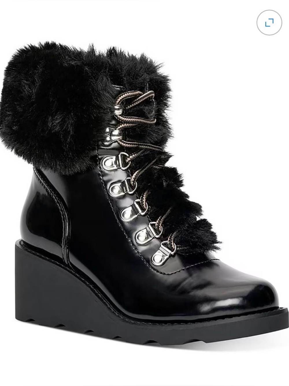 INC International Concepts Size 8.5 Women's Hannia Wedge Booties Black Winter